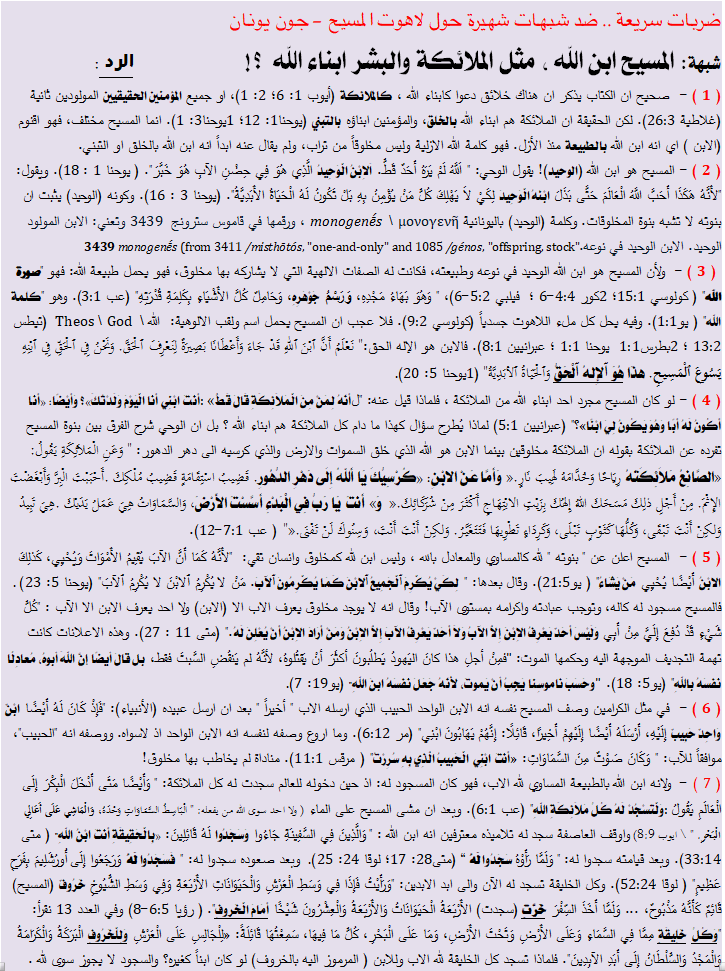 شبهة سلسلة لاهوت المسيح - ابن الله مثل ابناء الله