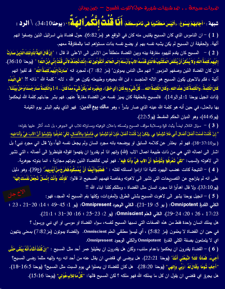 شبهة قلت انكم الهة - لاهوت